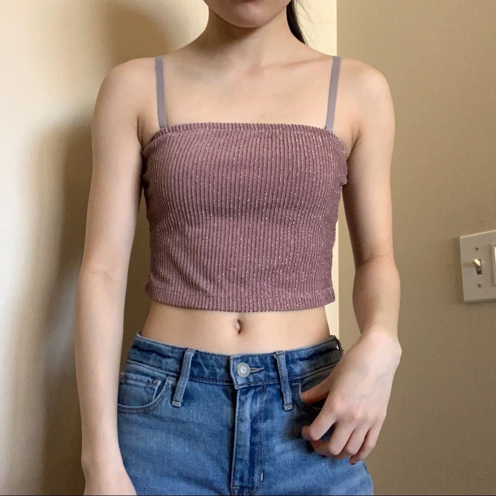 F21 pink sparkle tube top